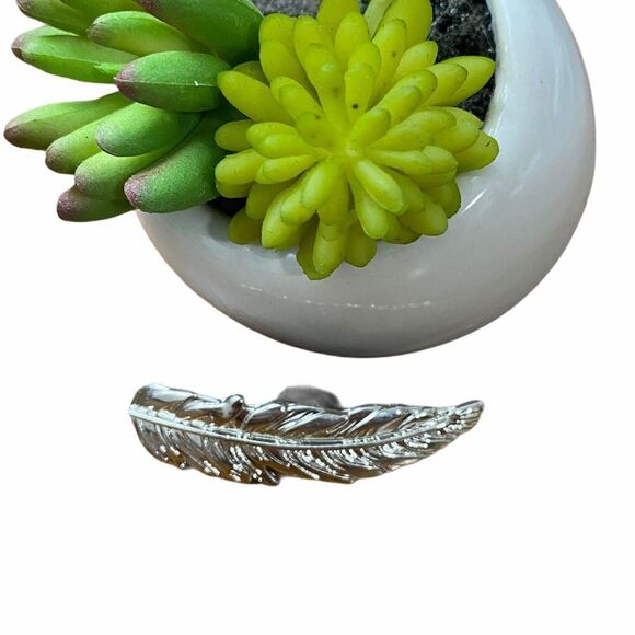 Silver Feather Pin - Picture 1 of 10